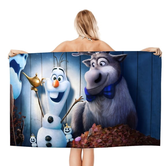Olaf Presents-theme Gifts Quick-dry Beach Towel for Women Girl Birthday Inspired Fan Bath Outdoor Music Lover30.7 x 63 in78 X 160 CM