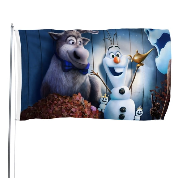 Olaf Presents-themed Printed Flag Perfect gift for fans, friends, and family members, and suitable for indoor and outdoor activities, party decorations.48"x71" (120cm180cm)