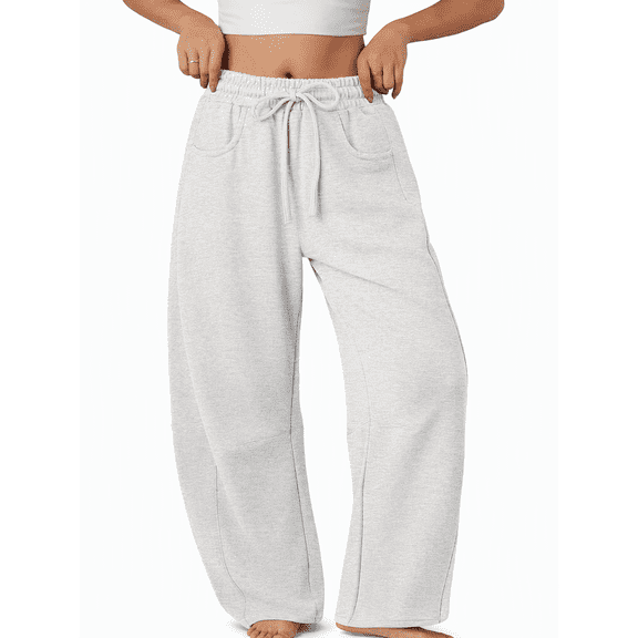 Olaglory Barrel Sweatpants Women Casual Baggy Sweatpants for Women | Cotton Wide Leg Pants Woman with Pocket & Drawstring | High Waist Comfy Trousers Workout Pants