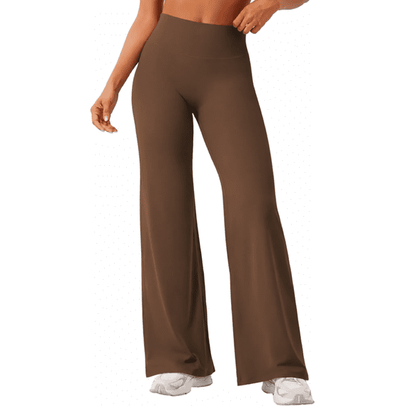 Olaglory Flare Leggings for Women Bootcut Yoga Pants Women, No Front Seam, High Waist, Tummy Control, Buttery, Booty Lifting for Casual Workout Gym, Brown