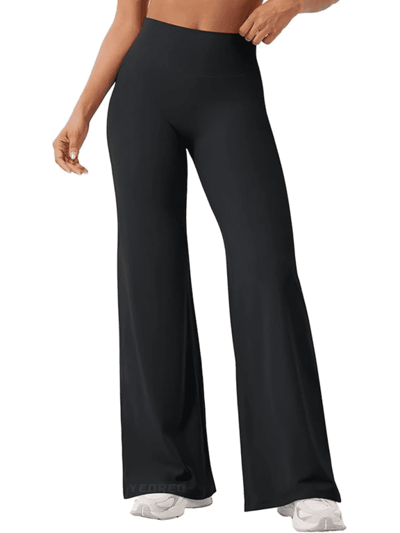 Flare Leggings for Women Bootcut Yoga Pants Women, No Front Seam, High Waist, Tummy Control, Buttery, Booty Lifting for Casual Workout Gym, Black