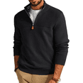 thumbnail image 1 of Olaglory Men's Quarter Zip Sweater Pullover Slim Fit Casual Classic Mock Neck Long Sleeve Polo Sweaters for Men, Black, 1 of 9