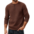 thumbnail image 1 of Olaglory Mens Sweaters Crewneck Waffle Pullover Sweater,  Casual Button Textured Knit Henley Sweaters for Men, 1 of 8