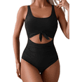 thumbnail image 1 of Olaglory Women's One Piece Swimsuit Tummy Control Bathing Suit for Women Slimming Cutout Tie Knot Swimwear, 1 of 7