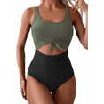 thumbnail image 1 of Olaglory Women's One Piece Swimsuit Tummy Control Bathing Suit for Women Slimming Cutout Tie Knot Swimwear, 1 of 7