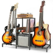 Olakee 5-Tier Guitar Stand for Acoustic, Electric, Bass, with Holder for Guitar Amp Accessories and Room Home Studio, (Patent)