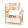 thumbnail image 1 of Olakee All-in-One Hair Accessory Organizer – Metal Headband Stand with Clip & Scrunchie Storage, Girls & Women, Modern, Gold, 1 of 7