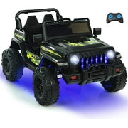INFANS 12V Ride on Truck Car with Parents Remote Control, 3 Speeds, Bluetooth Music Radio, LED Lights, Soft Start, Electric Vehicles for Boys Girls Kids Toddler