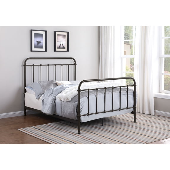 Olaleye Dark Bronze Metal Spindle Full Panel Bed