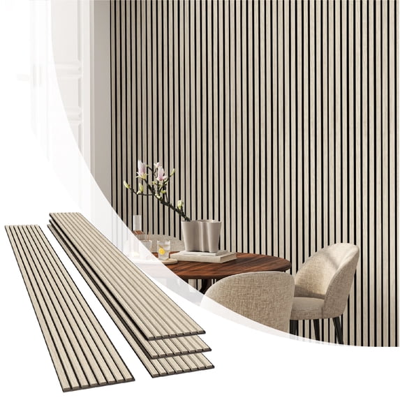 Olanglab Wood Slat Wall Panels 4 Pack, Wooden Acoustic Wall Panels, 94. ...