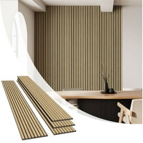 Olanglab Wood Slat Wall Panels 4 Pack, Wooden Acoustic Wall Panels, 94.5"x12.6" Each 3D Wall Panels for Interior Wall Decor (Warm Oak-Extendo Trio)