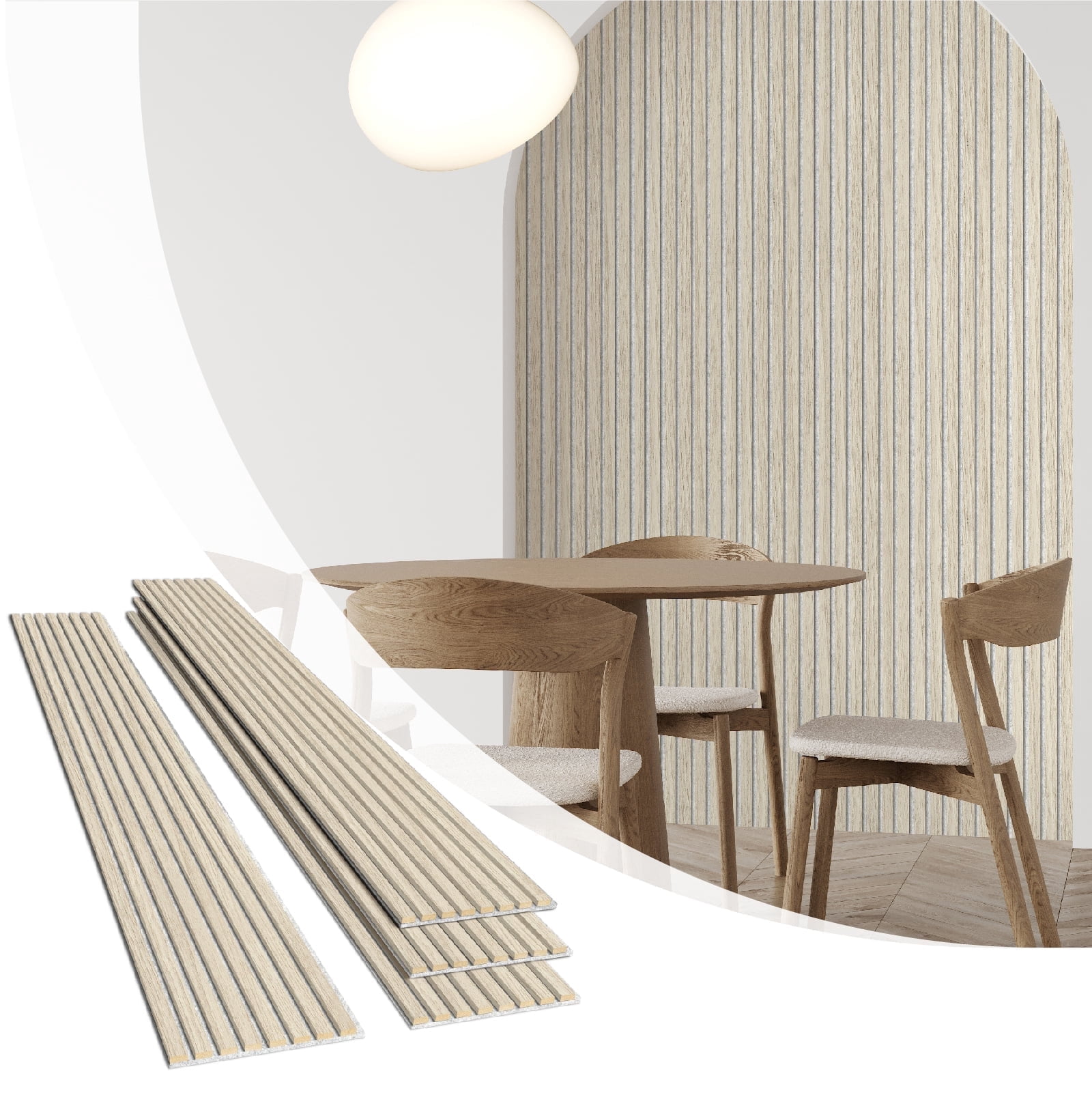 Olanglab Wood Slat Wall Panels 4 Pack, Wooden Acoustic Wall Panels, 94. ...