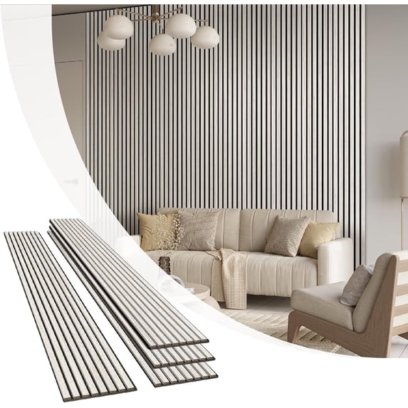 Olanglab Wood Slat Wall Panels 4 Pack, Wooden Acoustic Wall Panels, 94. ...