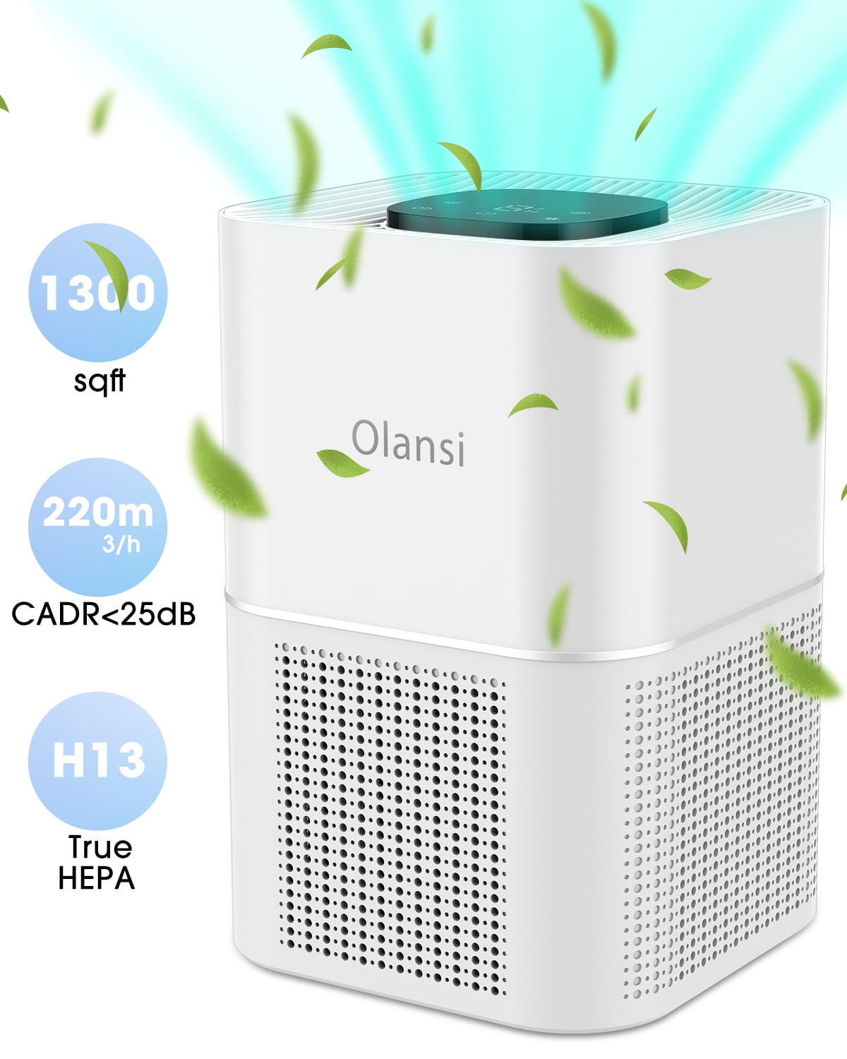 Olansi HEPA Air Purifier for Home Large Room up to 1300 Sq.ft H13