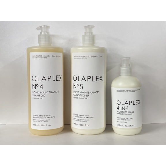 Olaplex, Bond maintenace shampoo No 4 33.8 oz + Conditioner No 5 33.8 oz +4-In-1 Bond Moisture Mask 12.55 oz  ( 3 pieces )