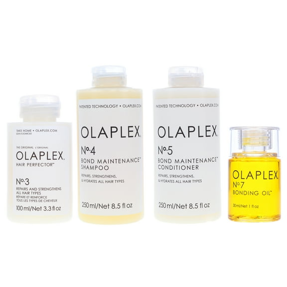 Olaplex No. 3 Hair Perfector 3.3 oz, No.4 Bond Maintenance Shampoo and No. 5 Bond Maintenance Conditioner 8.5 oz & No. 7 Bonding Oil 1 oz Combo Pack