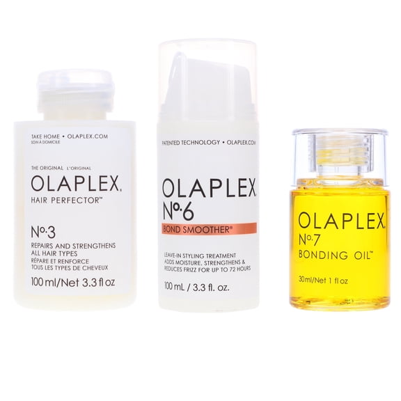 Olaplex No. 3 Hair Perfector 3.3 oz, No. 6 Bond Smoother Reparative Styling Creme 3.3 oz & No. 7 Bonding Oil 1 oz Combo Pack