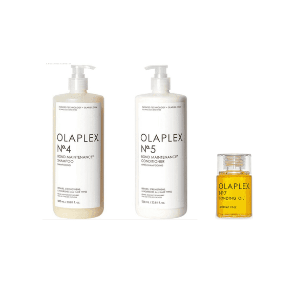 Olaplex No. 4 Bond Maintenance Shampoo, 33.81 oz-Olaplex No. 5 Bond Maintenance Conditioner, 33.81 oz-Olaplex No. 7 Bonding Oil, 1 oz