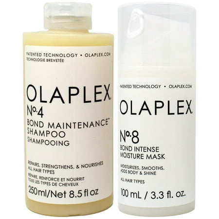 Olaplex No. 4 Bond Maintenance Shampoo, 8.5 oz & Olaplex No. 8 Bond Intense Moisture Mask, 3.3 oz (duo pack)