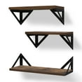 thumbnail image 1 of Ophanie OH 16 inch Wood Floating Shelves Wall Mounted Shelves, Brown, Set of 3, 1 of 8