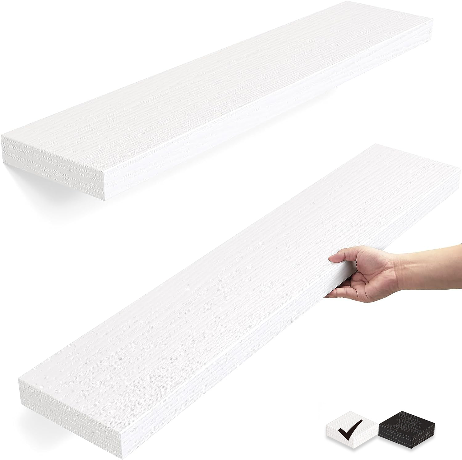 WELLAND 36 Inch Grande Floating Shelves Wall Shelf Mounted Display ...