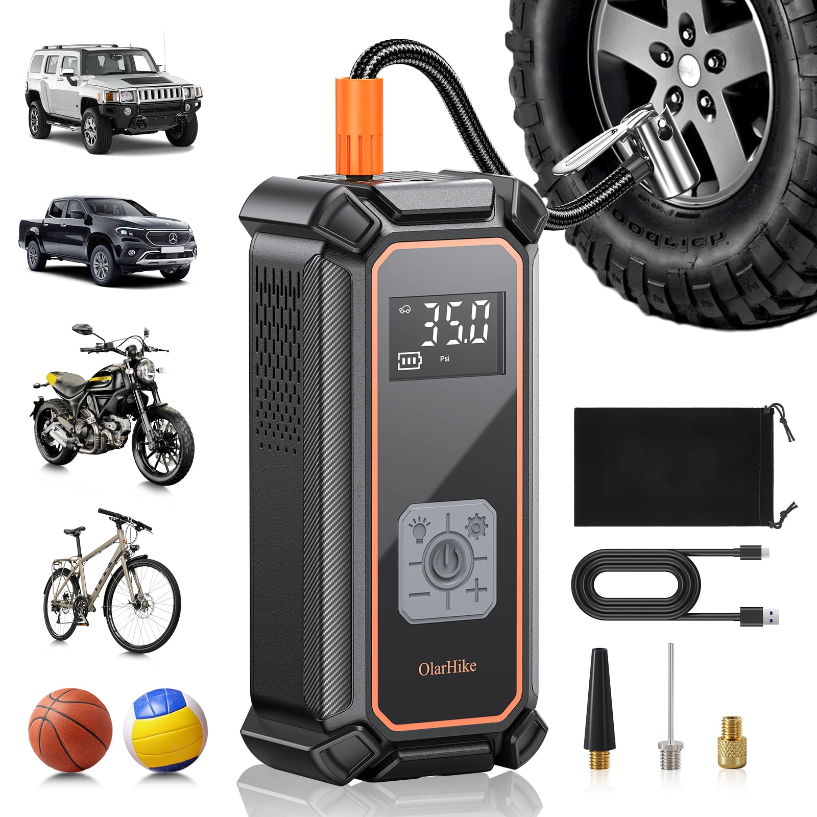 YouKey - DC 12V Wheel Shaped Electric Car Tire Ball Inflator Air