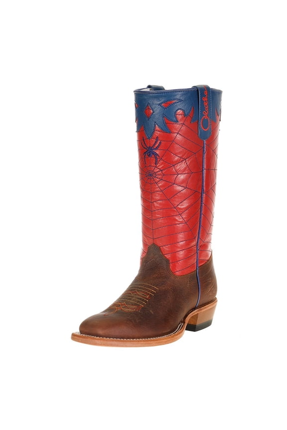 Boot Company Boys Toast Bison-Red and Blue Spider Web 9 Child Brown