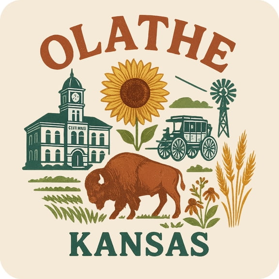 Olathe Kansas Keepsakes Souvenir Vinyl Sticker – Destination Travel Keepsake Collectible (3-Inches Wide)