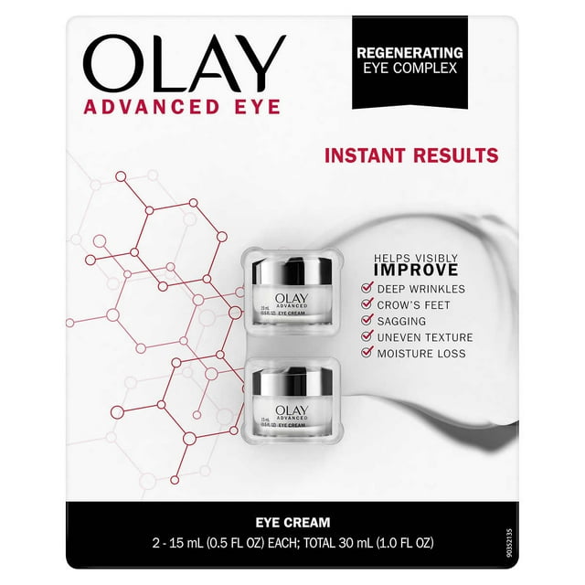 Olay Advanced Eye Cream, 0.5oz, Pack of 2, Dermatologist Tested, 24hr