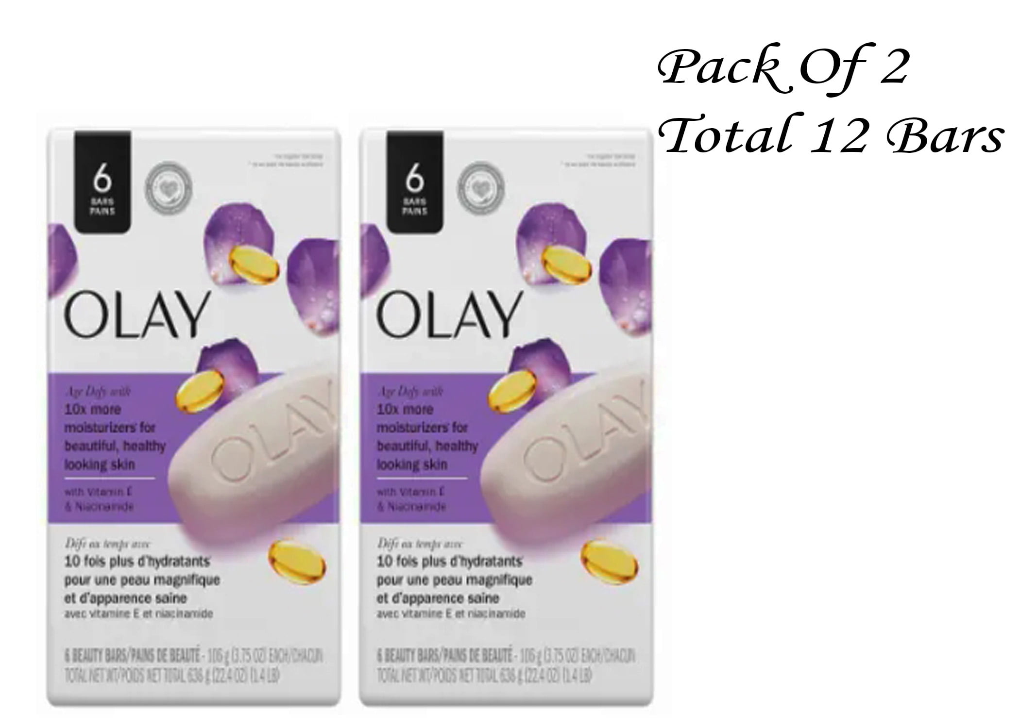 Olay Age Defying Bar Soap with Vitamin E and Vitamin B3 Complex Beauty Bars (Pack Of 2)