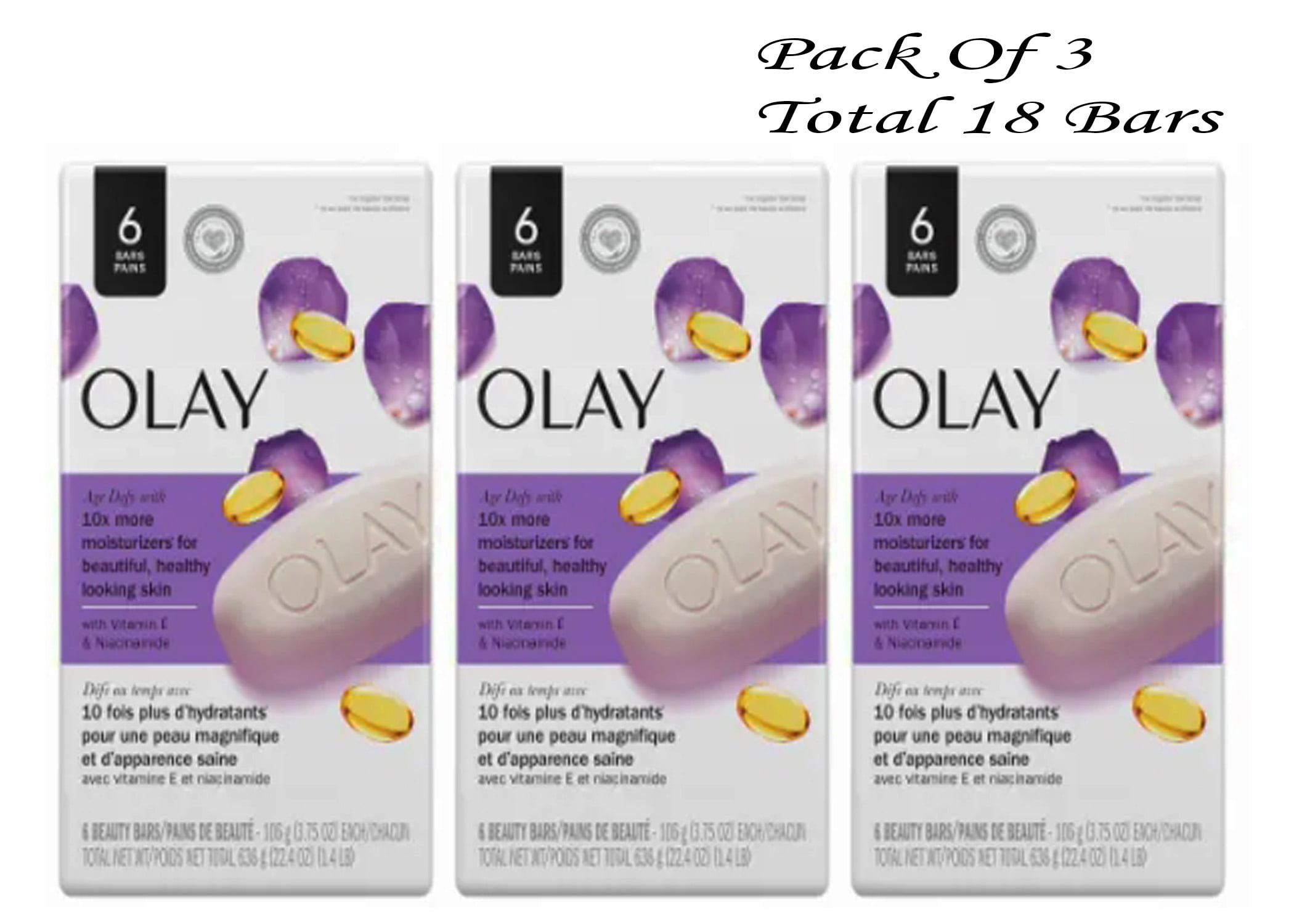 Olay Age Defying Bar Soap with Vitamin E and Vitamin B3 Complex Beauty Bars (Pack Of 2)