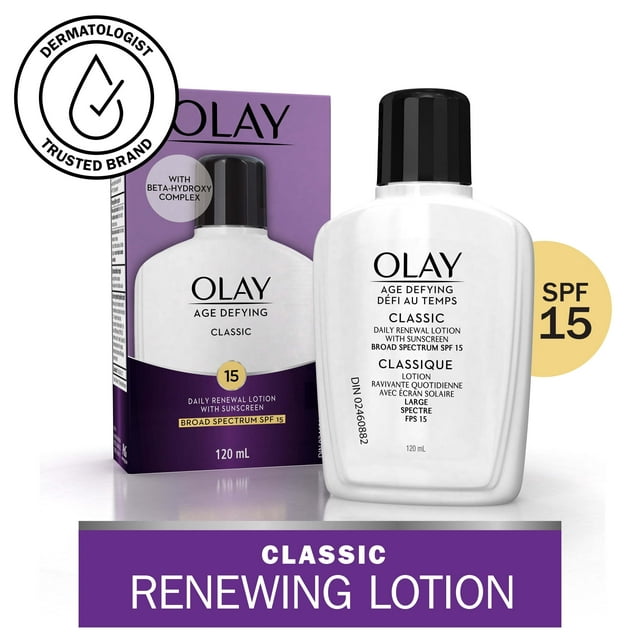Olay Age Defying Classic Daily Renewal Lotion, Fights Fine Lines & Wrinkles, Normal Skin, SPF 15, 4 fl oz