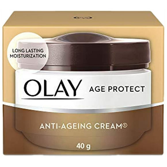 Olay Age Protect Anti-Ageing Cream | Lightens Dark Spots and Reduces Wrinkles | Normal, Oily, Dry, Combination Skin | 40g