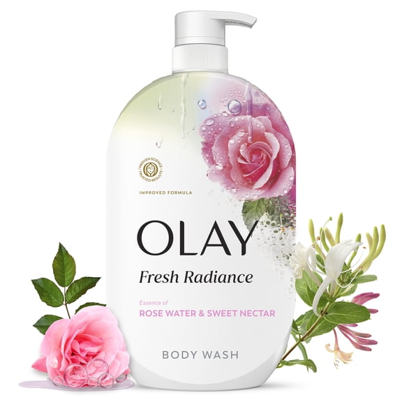Olay Fresh Radiance Body Wash, Rose Water & Sweet Nectar, with Vitamin B3, 35 fl oz