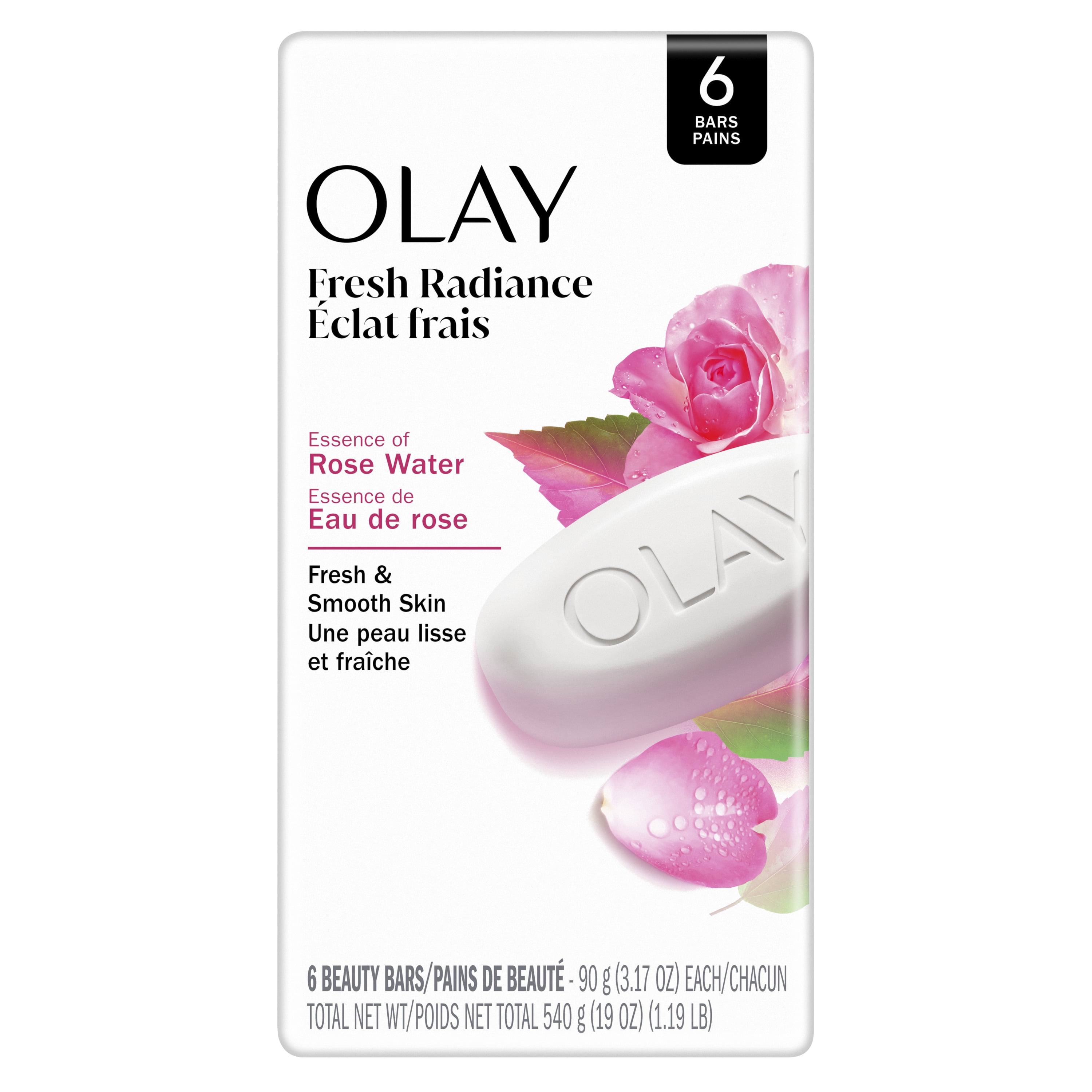 Olay Bar Soap Fresh Outlast, Rose Scent, Beauty Bars 3.75 oz (6 Count)