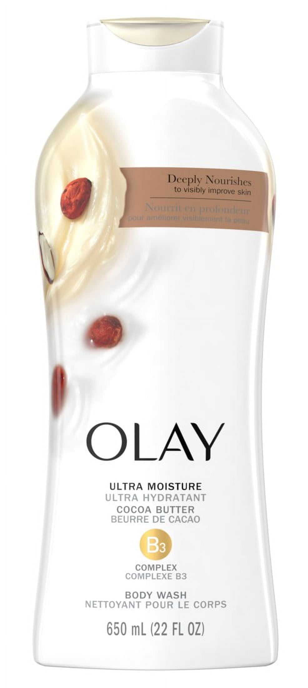 Olay Body Wash Ultra Moisture Cocoa Butter 22oz (Pack of 3)