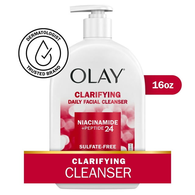 Olay Clarifying Face Wash, Facial Cleanser with Niacinamide, Fights