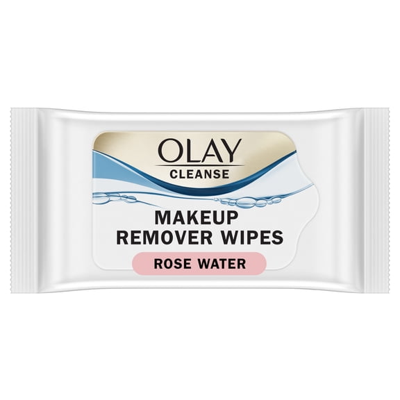 Olay Cleanse Makeup Remover Wipes Rose Water, 25 count