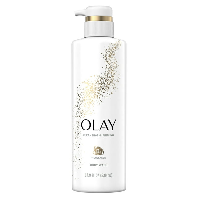 Olay Cleansing & Firming Body Wash with Vitamin B3 and Collagen, 17.9 fl oz
