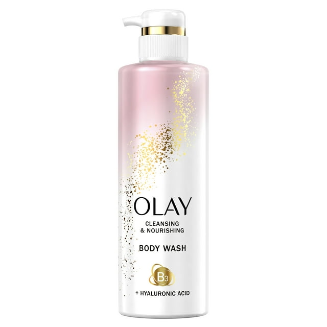 Olay Cleansing & Nourishing Body Wash with Vitamin B3 and Hyaluronic Acid, 17.9 fl oz