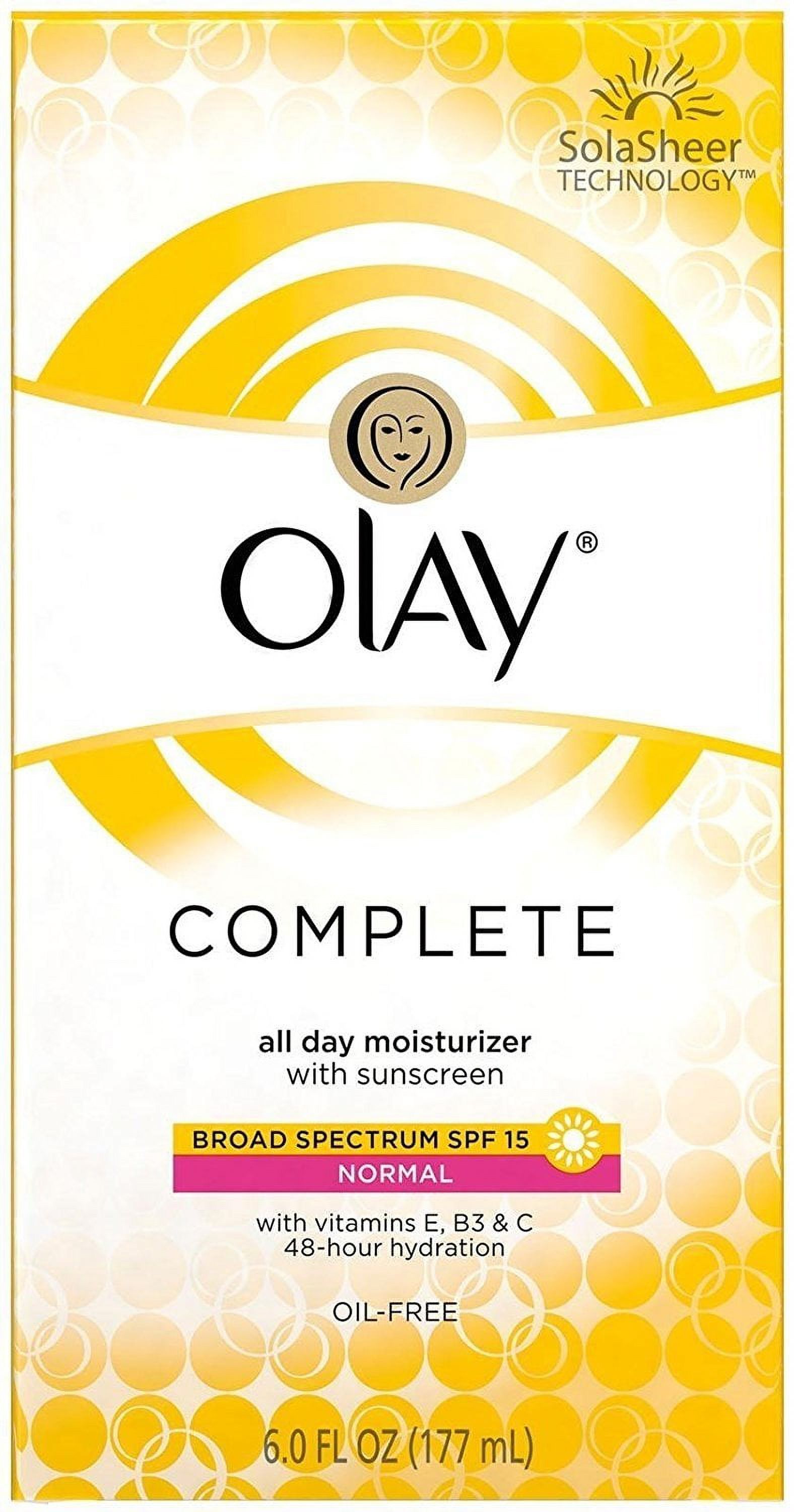 Olay Complete All Day UV Moisturizer with SunsCreen SPF 15 Normal Skin 48 Hour Hydration 6 oz - image 1 of 3