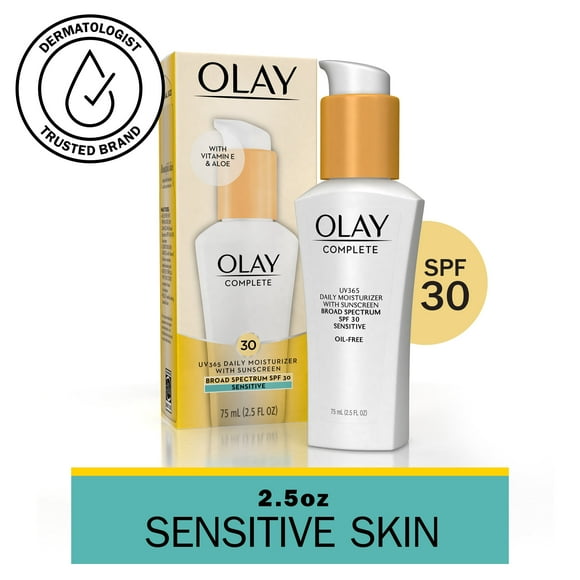 Olay Complete Daily Facial Moisturizer for Sensitive Skin, SPF 30, 2.5 fl oz