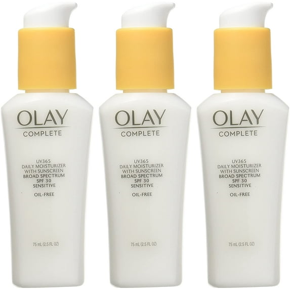Olay Complete Defense Sensitive Skin Moisturizer SPF 30, 2.50 oz (Pack of 3)