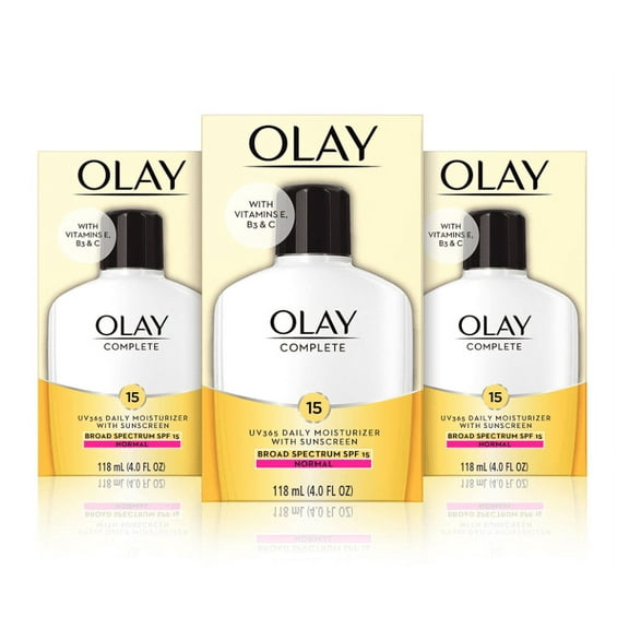 Olay Complete Lotion Moisturizer with Sunscreen SPF 15 Normal, 4.0 Fluid Ounce, 3 Count