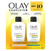 Olay Complete+ Moisturizer with SPF 40 Sensitive, 6 Fluid Ounce Pack of 2