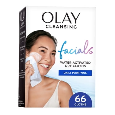 Olay Daily Facials Deeply Purifying Cleansing Cloths, Gentle Makeup Remover, Fragrance-Free, 66 Count