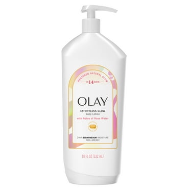 Olay Effortless Glow Hydrating Body Lotion with Notes of Rose Water, 18 fl oz