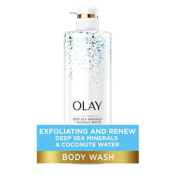 Olay Exfoliating & Hydrating Body Wash, Deep Sea Minerals, Coconut Water, All Skin Types, 20 fl oz
