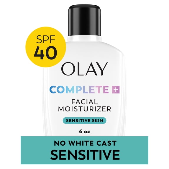 Olay Complete Face Moisturizer with SPF 40 Fragrance-Free for Sensitive Skin, 6 oz