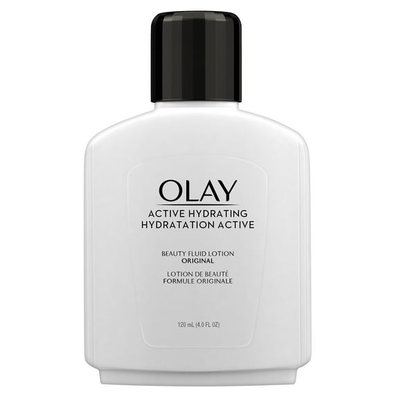 Olay Face Moisturizer, Active Hydrating Beauty Fluid Lotion, Original Facial Moisturizer, 4 Oz. (Pack of 2)